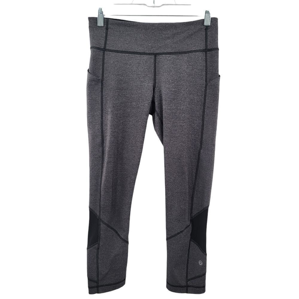 Lululemon Pace Rival Crop *22" Size 6 Heathered Black / Black - Picture 4 of 13